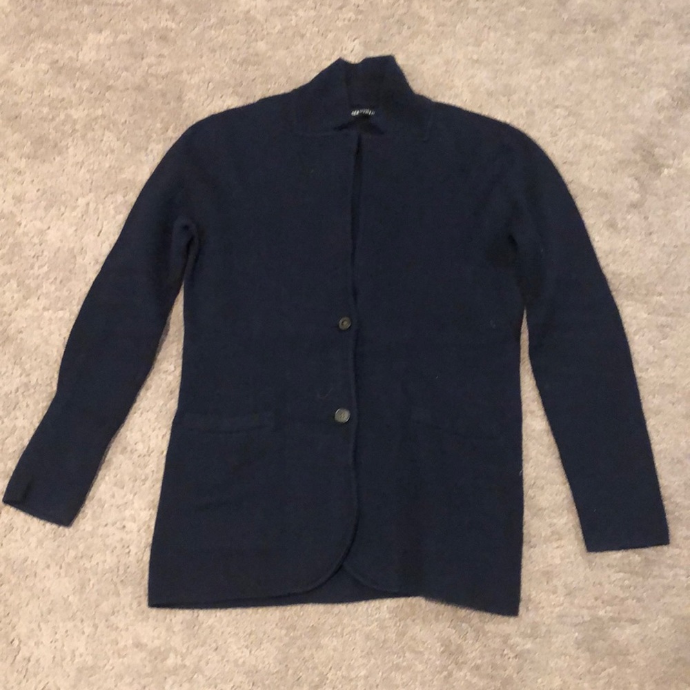 J Crew navy blue sweater blazer. Size Small.